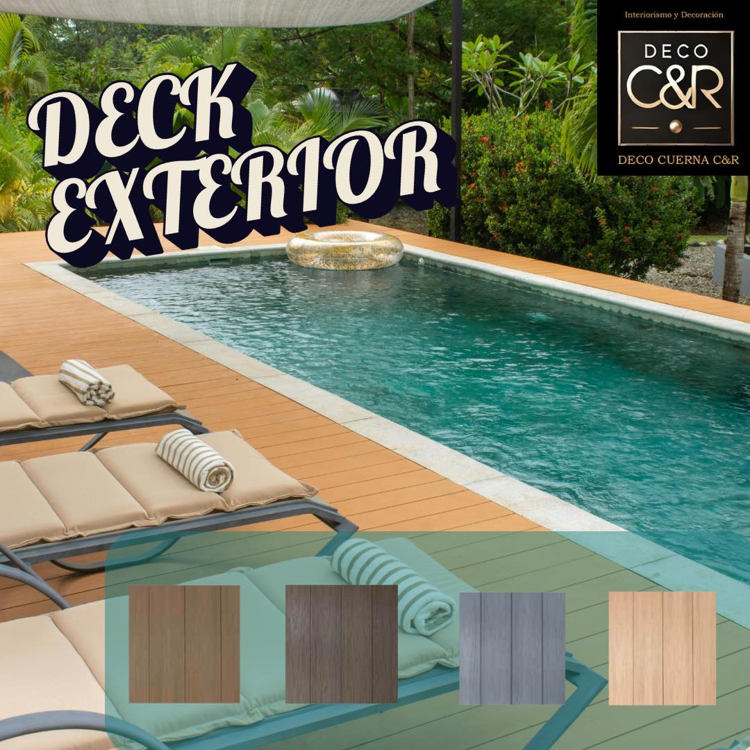 Deck exterior junto a alberca